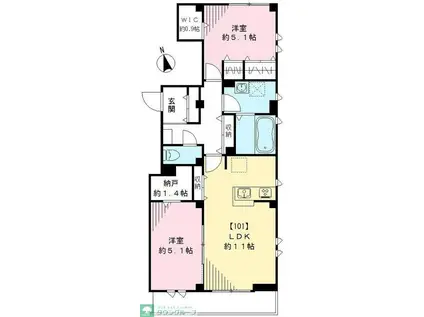 SUN・VIEUNO サン・ビューノ(2LDK/1階)の間取り写真