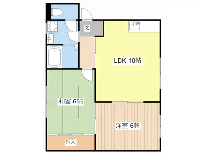 コーポリバーアップ(2LDK/1階)の間取り写真