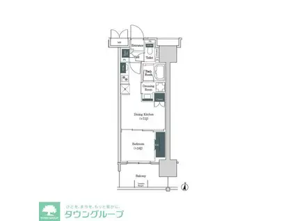 ブルックサイドレジデンス木場(1DK/4階)の間取り写真