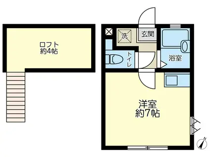 トレフィオーリ(ワンルーム/2階)の間取り写真