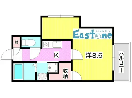 STORY(1K/2階)の間取り写真