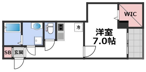 クイーンライフ東今里(1K/9階)の間取り写真