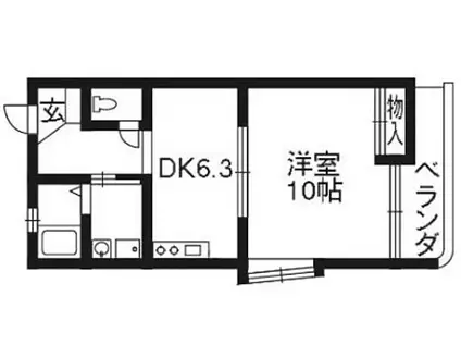 シャトー・ル・ラック(1DK/3階)の間取り写真