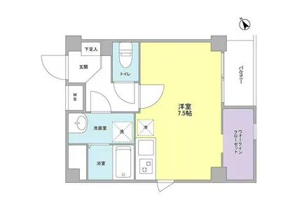 LIBER西宮(ワンルーム/2階)の間取り写真