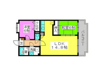 ヴィルヌーブ(2LDK/4階)の間取り写真