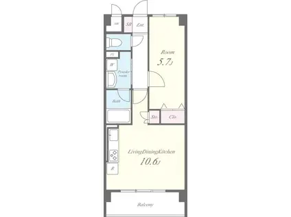 GRAND CHARIOT(1LDK/3階)の間取り写真