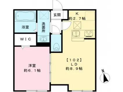 LA CHIC(1LDK/1階)の間取り写真