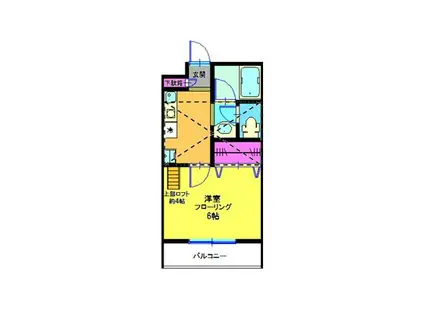 サンハイツ寿(1K/1階)の間取り写真