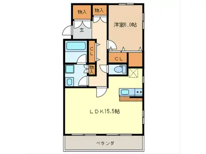 ST.SAKAE(1LDK/3階)の間取り写真