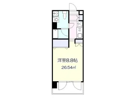 コモド若葉(ワンルーム/4階)の間取り写真