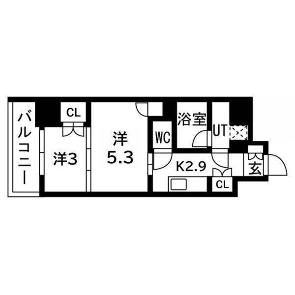 ウエリスアーバン守口(2K/7階)の間取り写真