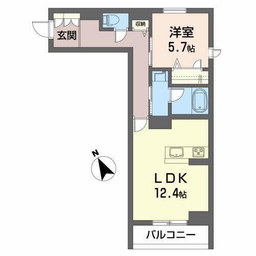 レアリゼ長町(1LDK/1階)の間取り写真