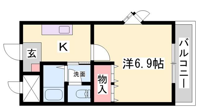 ヴィレッジ熊見(1K/1階)の間取り写真