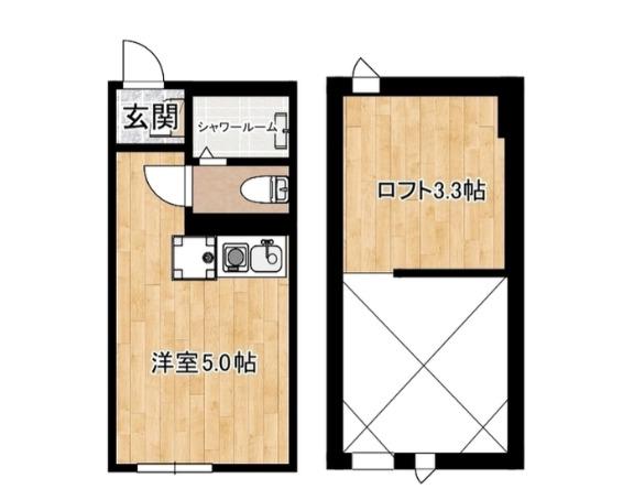 カパルアガーデン横浜反町(ワンルーム/1階)の間取り写真