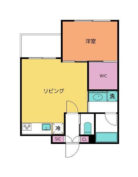 シュロス初台(1LDK/4階)の間取り写真