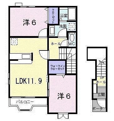 ネオインプレス(2LDK/2階)の間取り写真