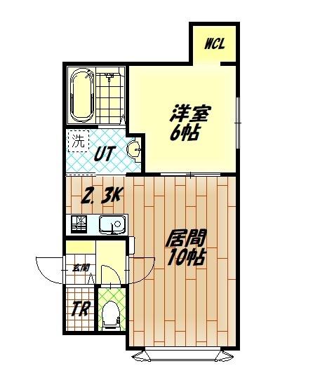 ＪＲ宗谷本線 旭川四条駅 徒歩18分 2階建 築2年(1LDK/1階)の間取り写真