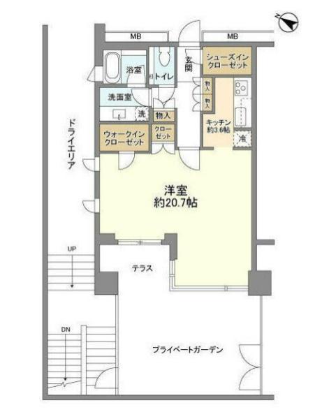 マスタービューレジデンス(1K/B1階)の間取り写真
