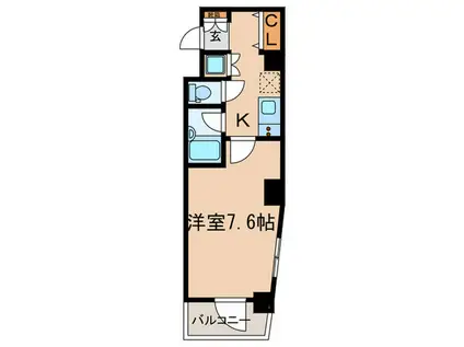 ミリオンガーデン小石川(1K/4階)の間取り写真