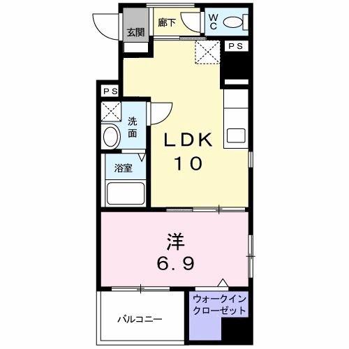 シュトラーレ 八日町(1LDK/3階)の間取り写真