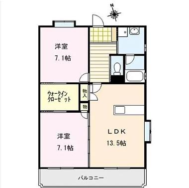 レフィナードパティオ(2LDK/4階)の間取り写真