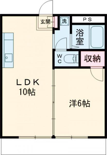 権藤ビル(1LDK/2階)の間取り写真