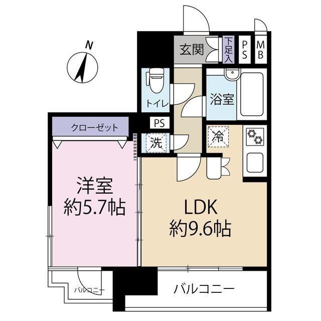アヴァンツァーレ一番町(1LDK/2階)の間取り写真