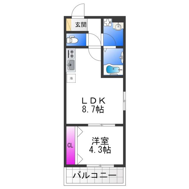 MARKVILLA OIHARA(1LDK/1階)の間取り写真