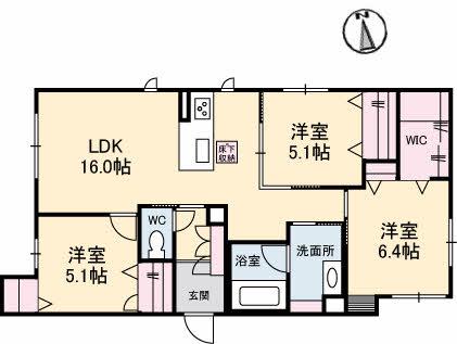 REIZEND(3LDK/1階)の間取り写真