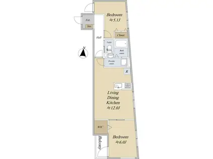 J・RENT大宮大成(2LDK/2階)の間取り写真