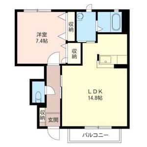 フォレスト富士山B棟(1LDK/1階)の間取り写真