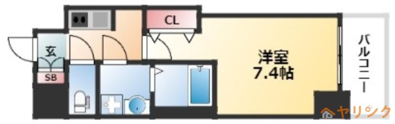 S-RESIDENCE庄内通ノース(1K/10階)の間取り写真