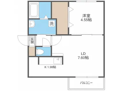 SOMNIUM宮の沢(1LDK/2階)の間取り写真