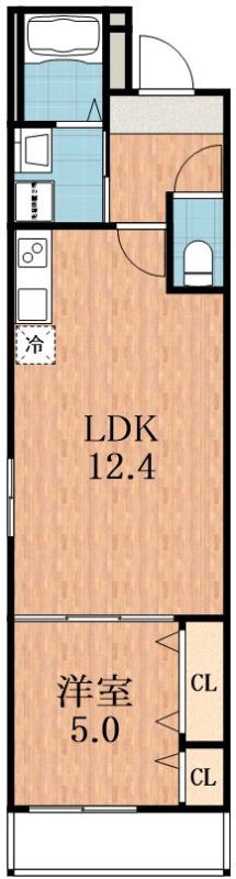 フジパレス今川公園V番館(1LDK/2階)の間取り写真