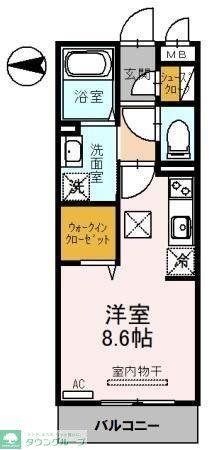 フェルカ(ワンルーム/1階)の間取り写真