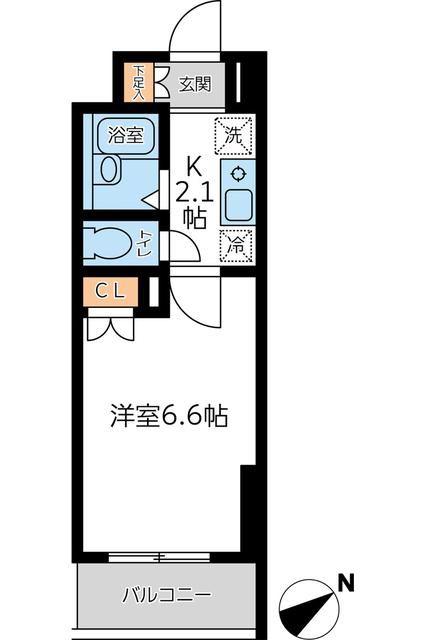ラクラス杉並方南町(1K/2階)の間取り写真