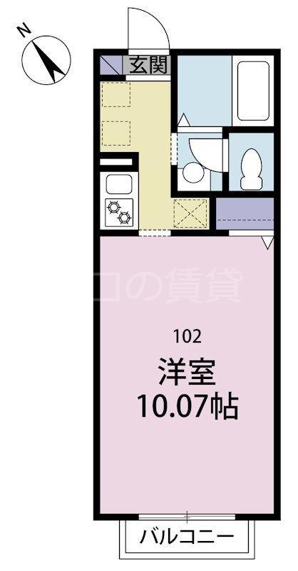 CORAL BLUE(1K/1階)の間取り写真