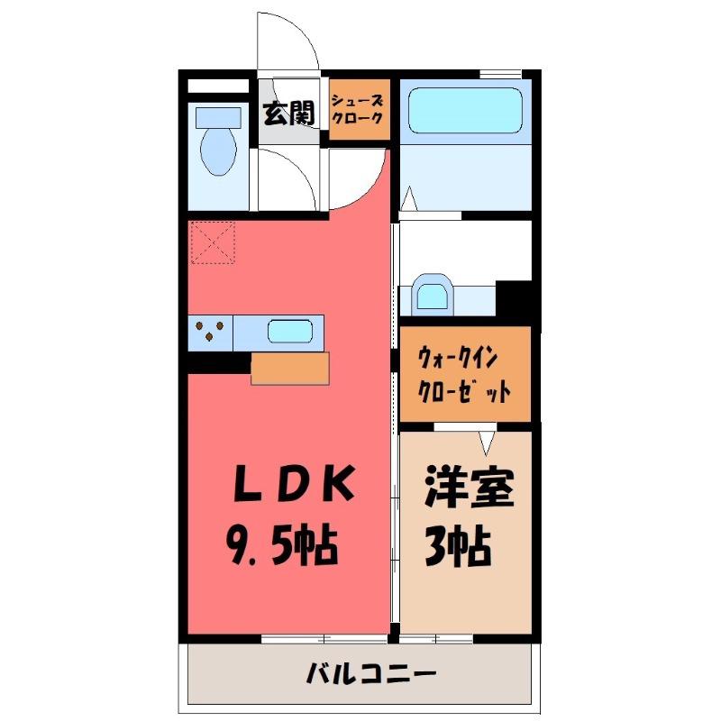 MスカイII(1LDK/1階)の間取り写真
