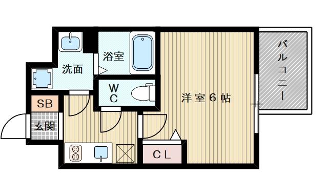 エスリード新大阪グランファースト(1K/7階)の間取り写真