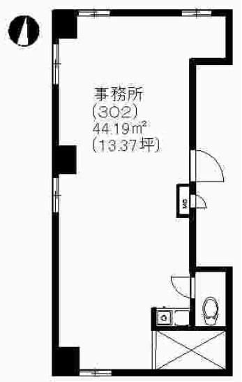 K&N麻布(ワンルーム/3階)の間取り写真