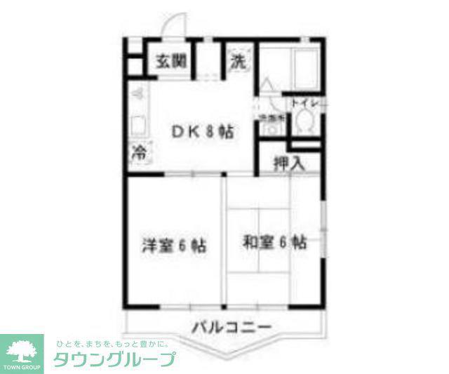 ロキシーパンセ中浦和(2DK/3階)の間取り写真