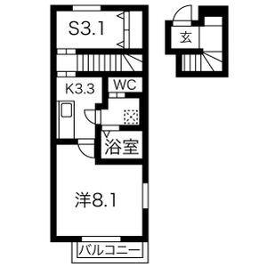 LE VERGER道明(1SK/2階)の間取り写真