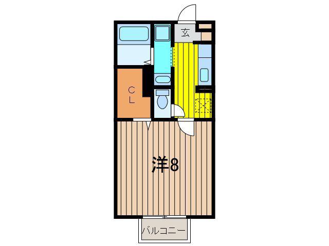 レジデンツ藤(1K/1階)の間取り写真