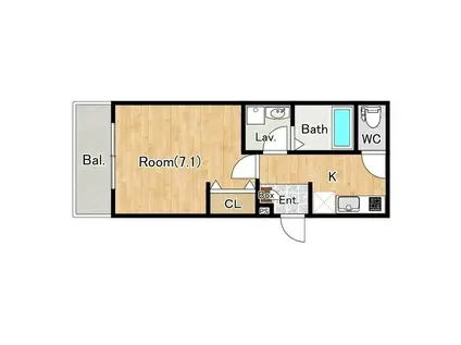 ジーメゾン八千代アマナ(1K/3階)の間取り写真