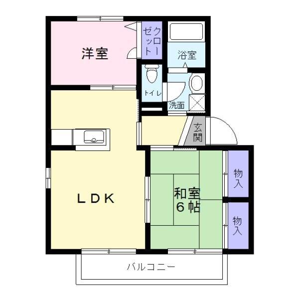 バリュージュ・ミヤビ(2LDK/2階)の間取り写真