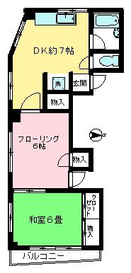 アルルビル(2K/3階)の間取り写真