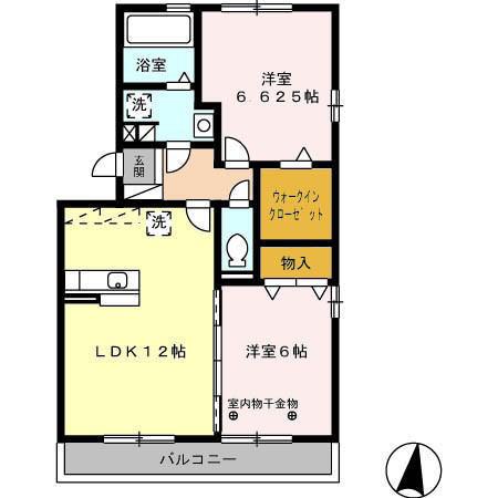 フェリーチェ A(2LDK/2階)の間取り写真