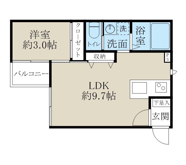 アーバンブランチ南笹口(1LDK/2階)の間取り写真