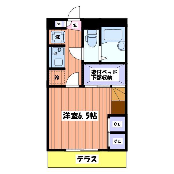 プライムコート中神(1K/1階)の間取り写真