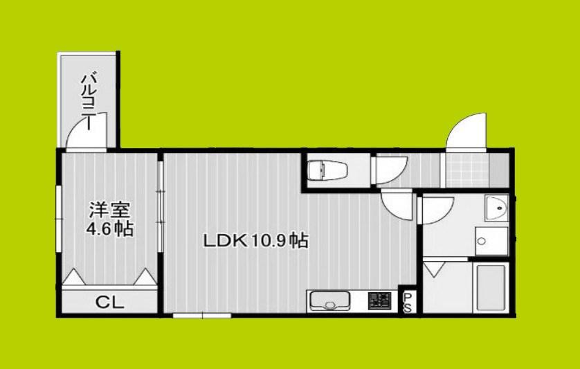 LE COCON(1LDK/1階)の間取り写真